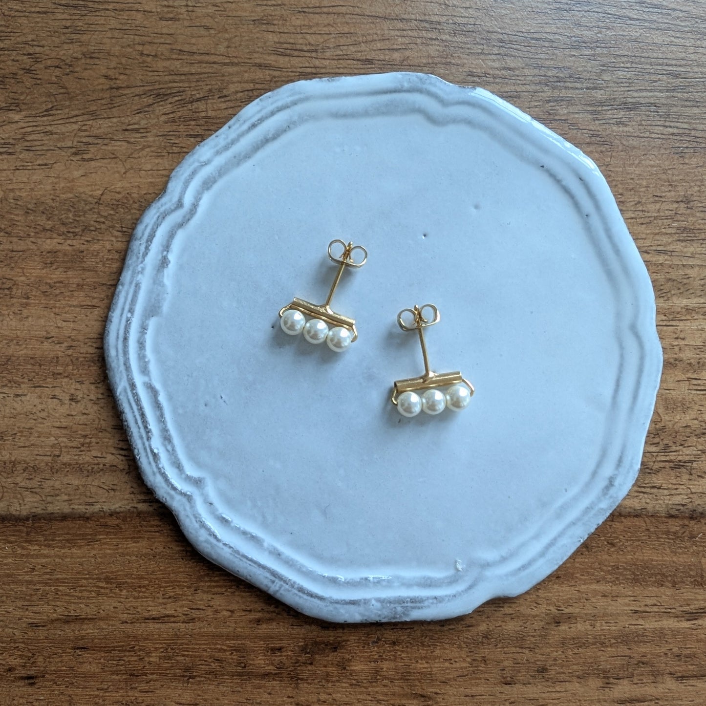 3粒プチパール ピアス