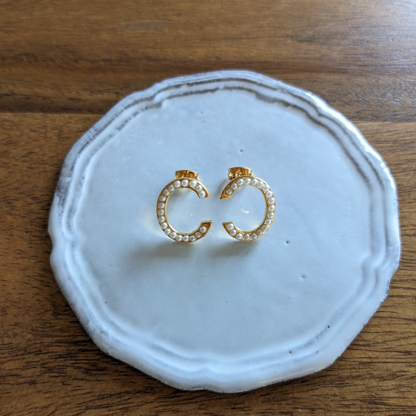 C型プチパールピアス