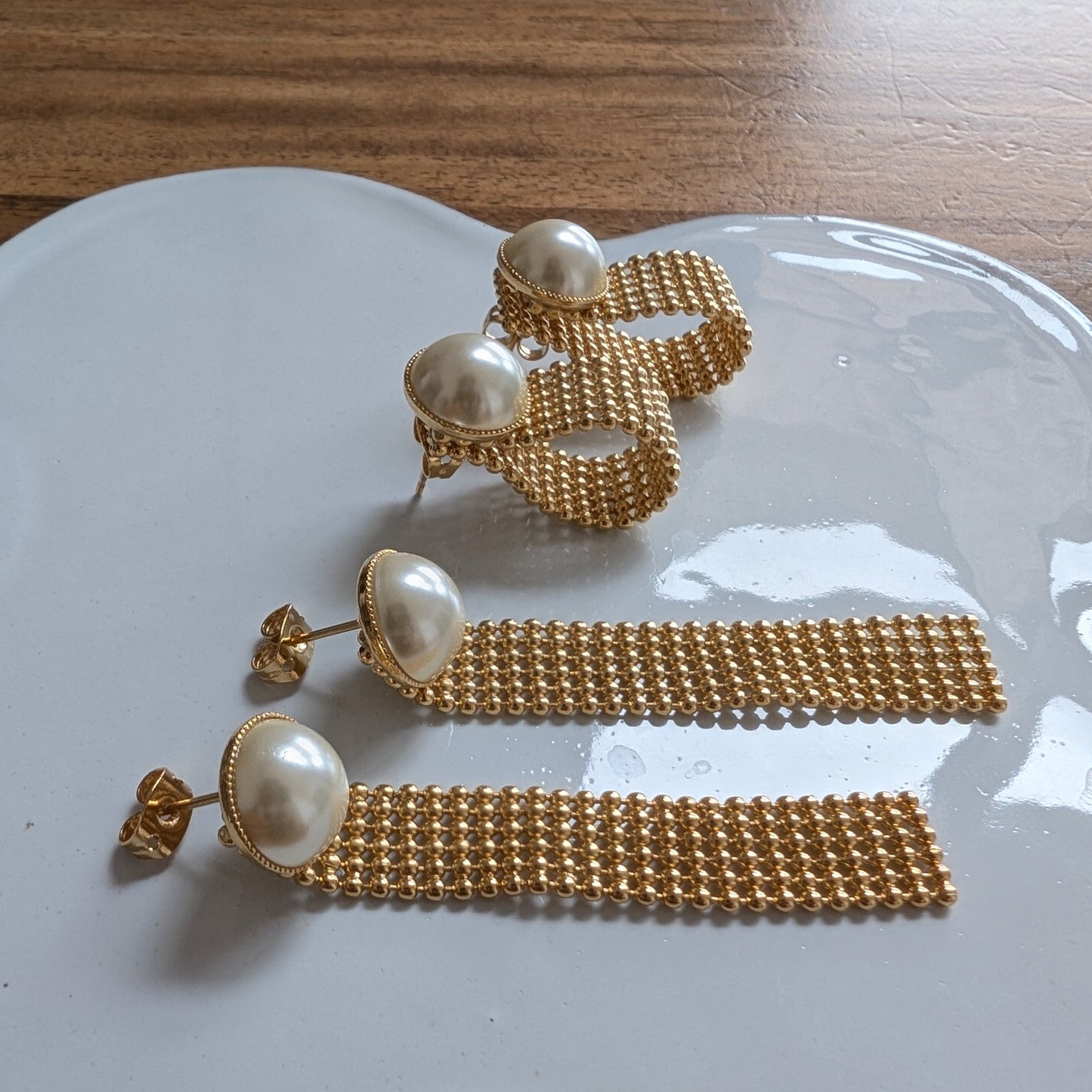 2way パール&ゴールド ピアス