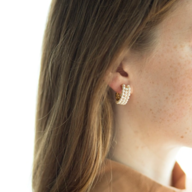 3連プチパール イヤリング