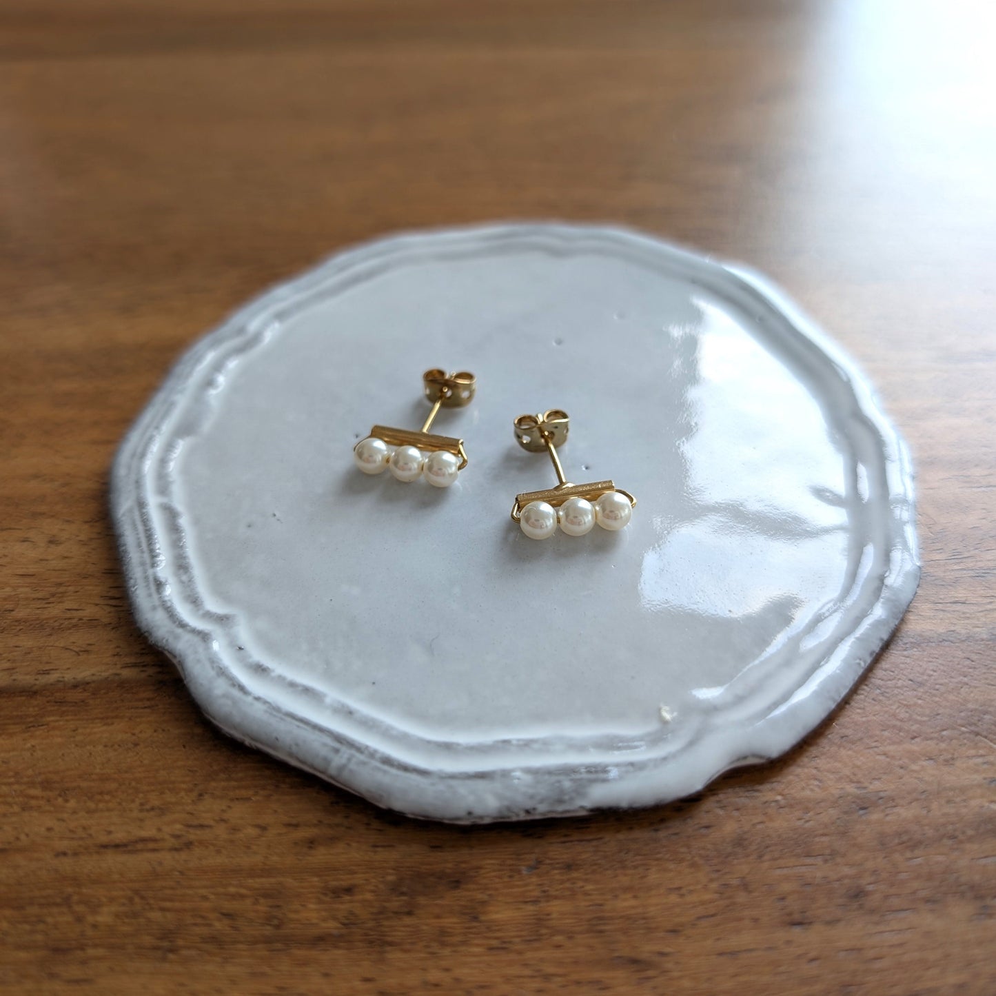 3粒プチパール ピアス