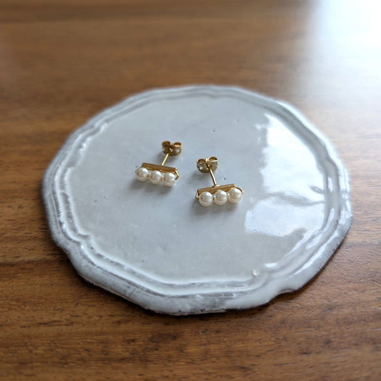 3粒プチパール ピアス