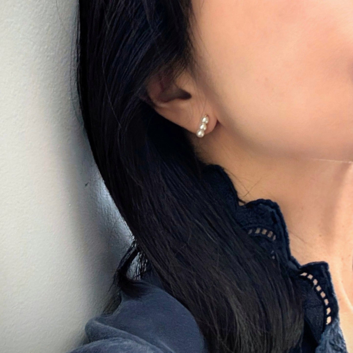 3粒プチパール ピアス