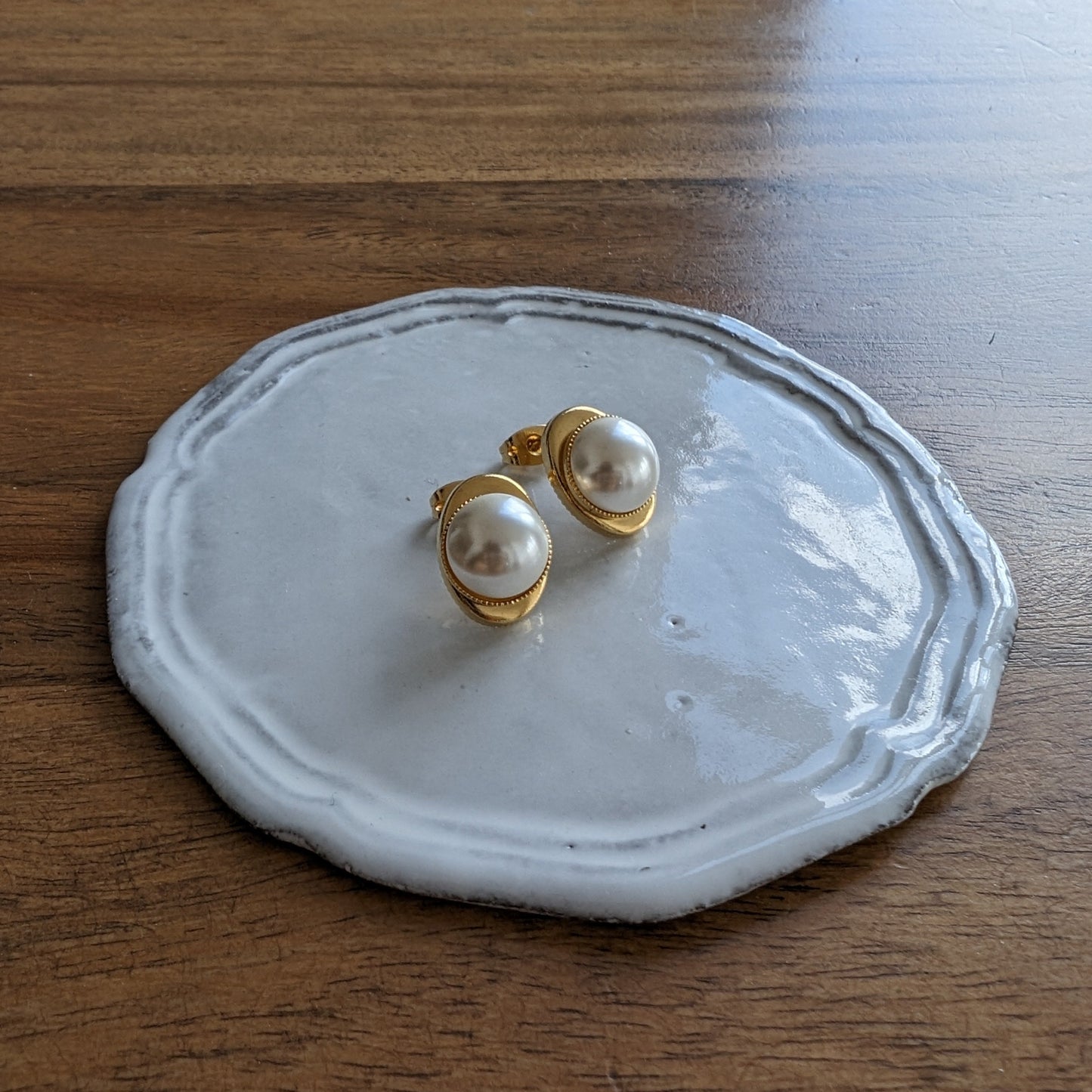 パール＆ゴールド ピアス