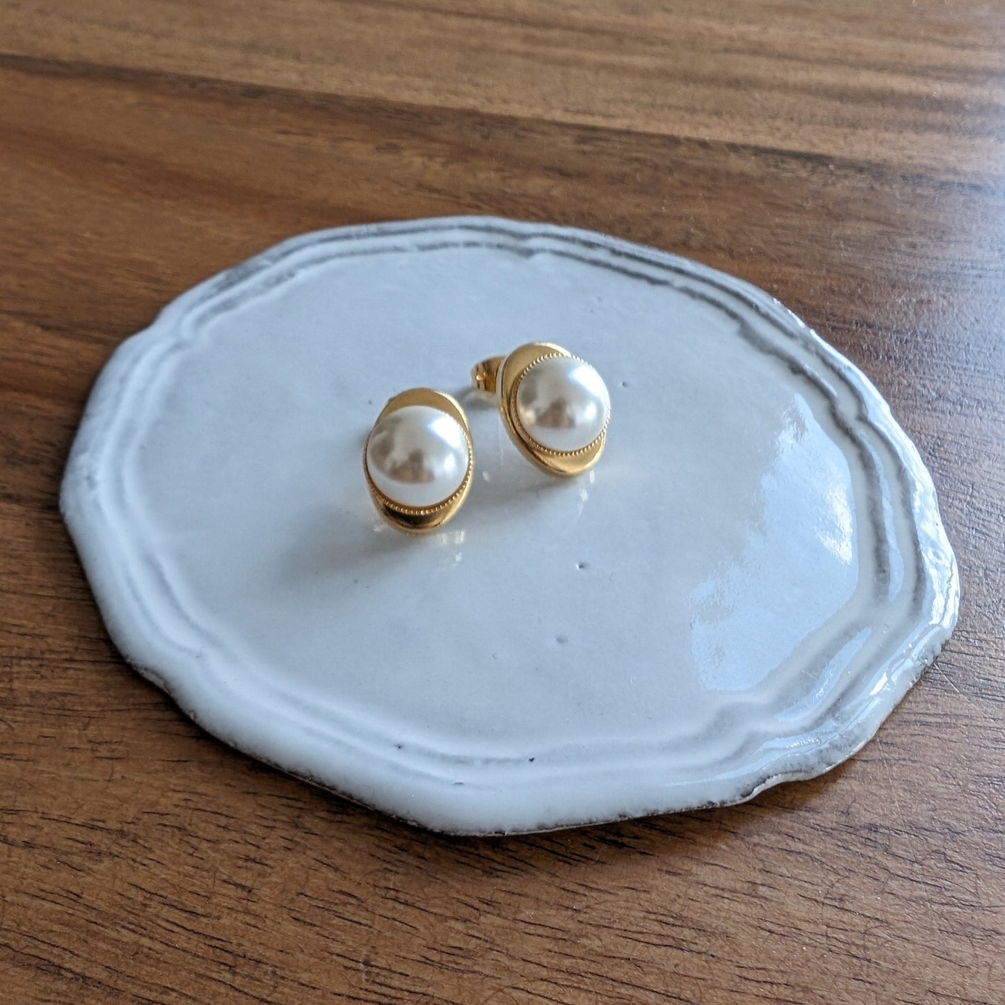 パール＆ゴールド ピアス